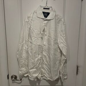White Button-Up Shirt MENS neck 16